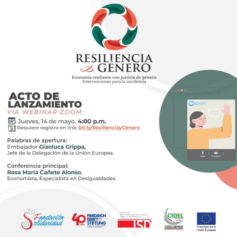Invitación Acto de lanzamiento del Proyecto Economía Resiliente y Justicia de Género en República Dominicana: Intervenciones para la Incidencia
